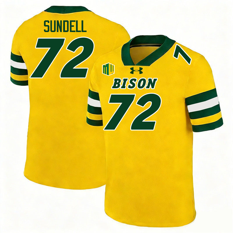 North Dakota State Bison #72 Jalen Sundell College Football Jerseys,Uniforms-Gold